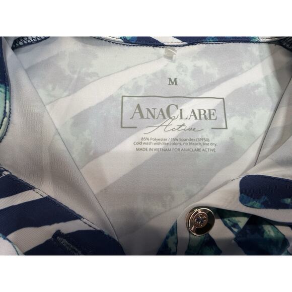 Ana Clare Marin Polo Dress Bengie Womens M 3/4 Sleeve Beach Vacation Resortwear - Picture 6 of 9